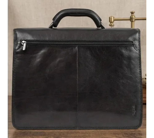 Чоловічий діловий портфель Tony Perotti натуральна шкіра Italico 8013/42 (90379) Чорний