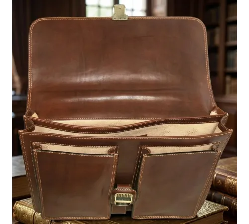 Чоловічий діловий портфель Tony Perotti Italico 8013/42 (90388) Коньячний