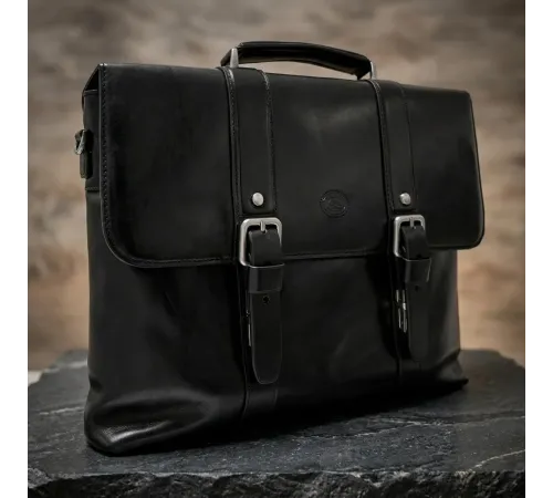 Чоловічий портфель з натуральної шкіри Tony Perotti Italico 9225G-38 (90415) Чорний