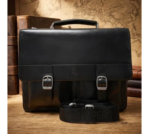 Чоловічий портфель з натуральної шкіри Tony Perotti Italico 9276G-35 (90416) Чорний