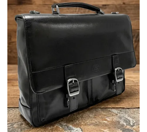 Чоловічий портфель з натуральної шкіри Tony Perotti Italico 9276G-35 (90416) Чорний