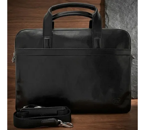 Чоловічий портфель з натуральної шкіри Tony Perotti Italico 6031G-38 (90422) Чорний