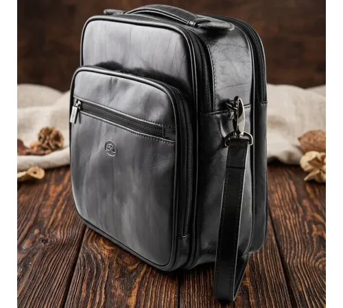 Чоловіча шкіряна сумка Tony Perotti Italico 7058 nero (90634) Чорна