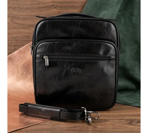Чоловіча шкіряна сумка Tony Perotti Italico 7058 nero (90634) Чорна