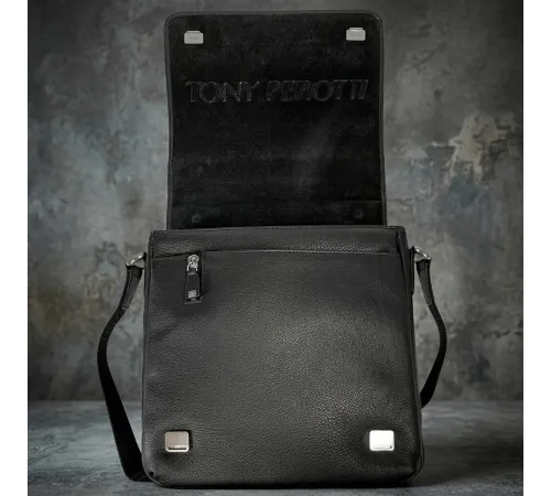 Чоловіча шкіряна сумка Tony Perotti Contatto 9207 nero (90639) Чорна