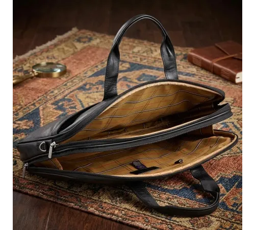Чоловічий портфель з натуральної шкіри Tony Perotti Italico 7044-40 nero (90641) Чорний