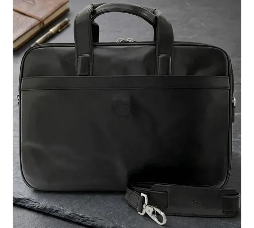 Чоловічий портфель з натуральної шкіри Tony Perotti Italico 7044-40 nero (90641) Чорний