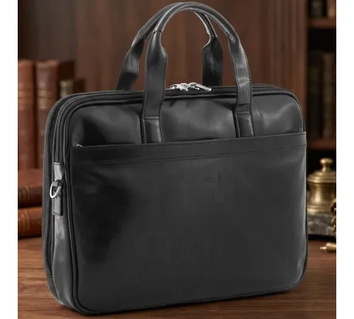 Чоловічий портфель з натуральної шкіри Tony Perotti Italico 7044-40 nero (90641) Чорний