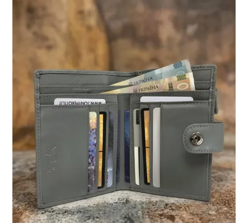 Жіночий гаманець з натуральної шкіри Tony Perotti New Rainbow 1654 grigio (90081) Сірий