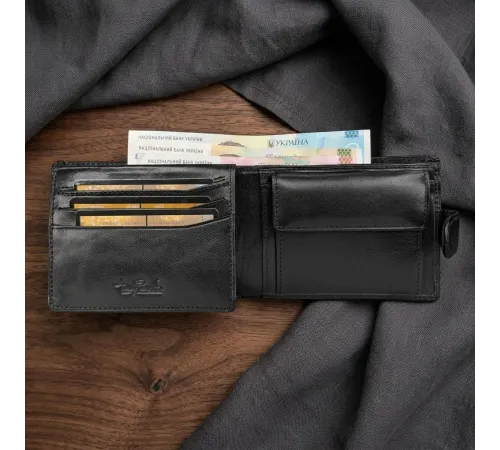 Чоловіче портмоне Tony Perotti Italico з натуральної шкіри 396 nero (90112) Чорне