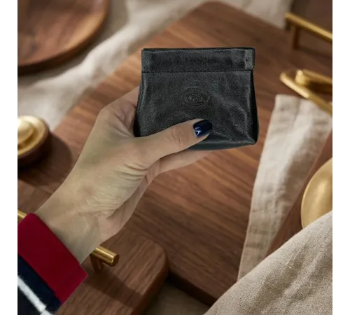 Жіноча монетниця Tony Perotti з натуральної шкіри Italico 1615 nero (90542) Чорна