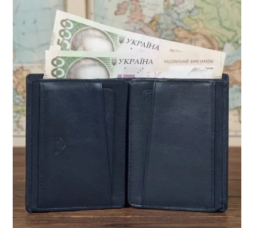 Портмоне унісекс Tony Perotti з зернистої шкіри Newcontatto 3603 (90612) Темно-синє