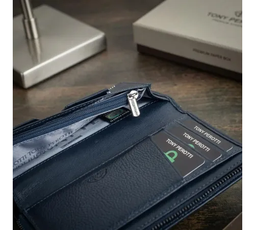 Вертикальне портмоне Tony Perotti Newcontatto 3598 navy (90647) Темно-синє