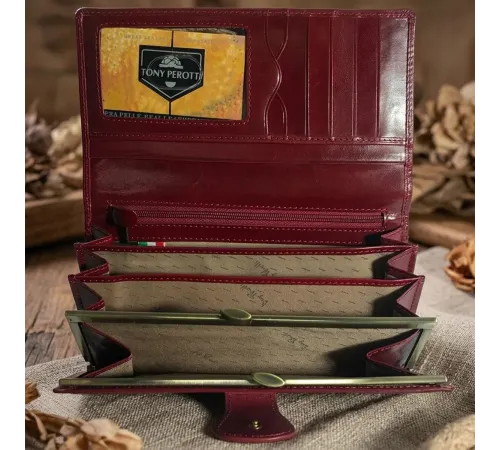 Жіночий гаманець Tony Perotti Натуральна шкіра Accademia 1526 rosso (90682) Червоний