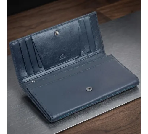 Жіночий гаманець Tony Perotti натуральна шкіра Newcontatto 3435 (90698) Темно-синій
